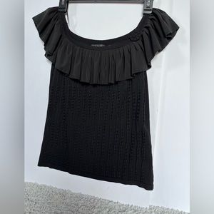 Dolce Cabo intricate knit sleeveless Black top size M